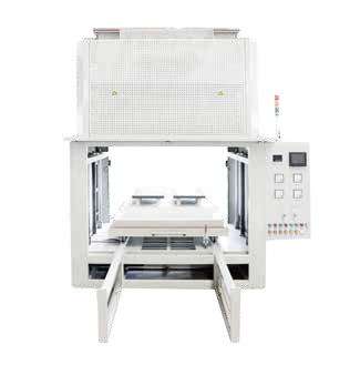 Industrial bell furnace for batch heat treatment and controlled-atmosphere processing.
